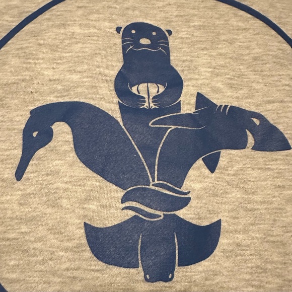 St Louis Aquarium Gray Blue Crewneck Sweatshirt 2XL Union Station Otter Shark - Picture 3 of 10